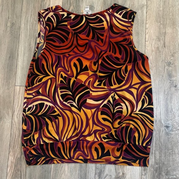 WORTHINGTON WOMEN'S STRETCH BANDED BOTTOM SLEEVELESS DRAPE NECKLINE SHIRT 1X-EUC - Picture 3 of 7